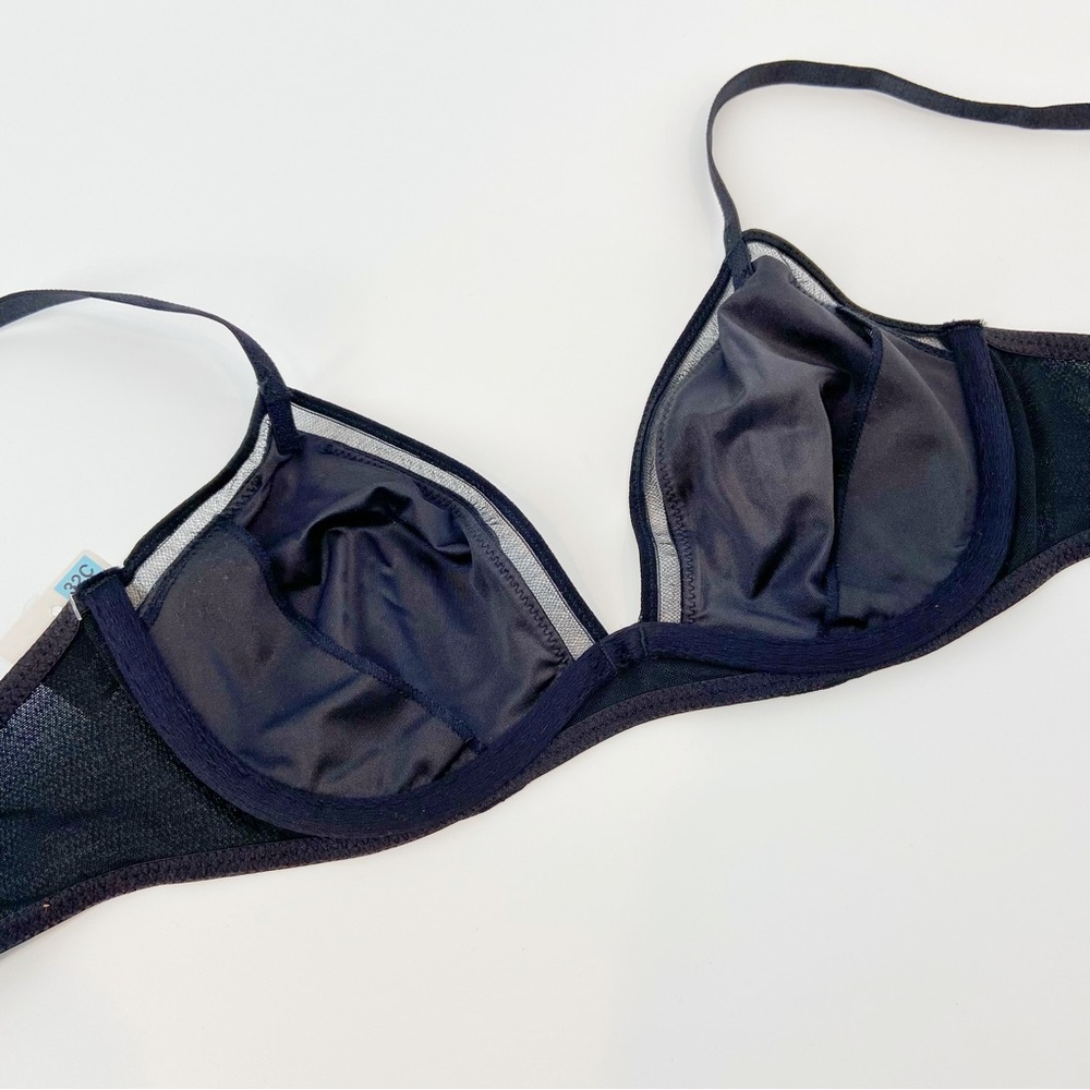 NWT On Gossamer Black Bare Illusion Unlined Bra Style 014751 Size 32C - Picture 9 of 12